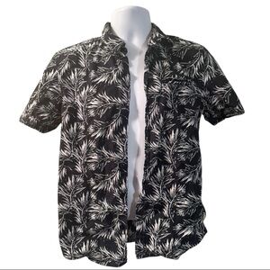 Guess Black and White Botanical Print Shirt